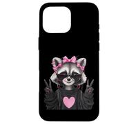 Sassy Cute Raccoon Animal Lover Design avec Lunettes Coque pour iPhone 16 Pro Max