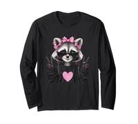 Sassy Cute Raccoon Animal Lover Design avec Lunettes Manche Longue