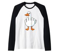 Sassy Goose Doigt d'honneur Amusant pour Les Amoureux des Animaux Manche Raglan