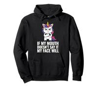 Sassy Grumpy Unicorn Sarcastic Face Humour Sweat à Capuche