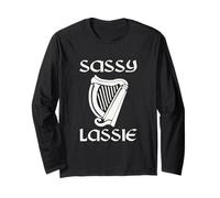 Sassy Lassie Harpe Celtique Irlandaise Amusante pour la Saint-Patrick Irlande Manche Longue