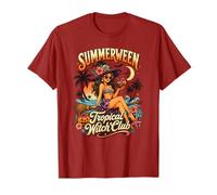 Sassy Summerween Tropical Witch Club Beach Vacation Vibes T-Shirt