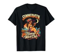 Sassy Summerween Tropical Witch Club Beach Vacation Vibes T-Shirt