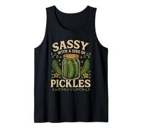 Sassy with A Side of Pickles Funny Pickle Concombre Lovers Débardeur