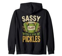 Sassy with A Side of Pickles Funny Pickle Concombre Lovers Sweat à Capuche