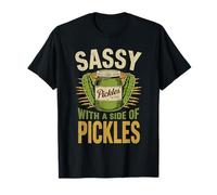 Sassy with A Side of Pickles Funny Pickle Concombre Lovers T-Shirt