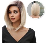 SassyGoods Luxury Blonde Lace Wig Ombre - Perruques Femmes Cheveux Longs - postiche avec filet - postiche - Drag Queen - Perruque Blonde - 35 cm
