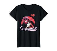 Sassysquatch Bigfoot Lover Yéti Sasquatch Pseudoscience T-Shirt Graphique avec Valeur, Femme, Noir, L