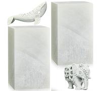 Sasylvia Lot de 2 sculptures en stéatite pour enfants et adultes - 12,7 x 7,6 x 7,6 x 7,6 cm