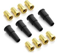 Sat 12-Piece Mounting Set ¿ 4 x Insulating Caps for Rubber Insulation Cable and 8 x 7 mm F-Plug Gold Seal Rubber Seal Screw on Coaxial Cable Antenna Cable