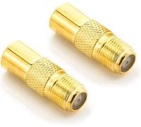 Sat Adaptateur D'antenne Coaxial sur Prise TV Adaptateur-Prise F sur Fiche IEC Couplage Connecteur Coaxial Câble 2 Pièces Doré