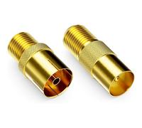 Sat Adapter Set F Connector to Antenna Cable F Coupling Coaxial Coupling F Socket to 1x IEC Antenna Plug and 1x IEC Antenna Socket