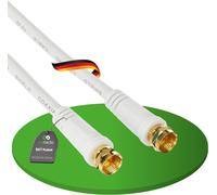 Sat Antenna Cable Coaxial Cable Satellite TV Cable 2m Quadruple Shielded F Connector for HDTV, Receiver, Satellite, Dab, Radio, White