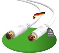 SAT Antenna Cable Coaxial Cable TV Satellite Cable 1.5m Double Shielded F Connector for HDTV, Receiver, Satellite, Internet, DAB, Radio, White