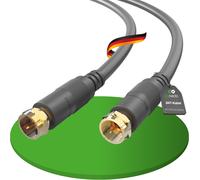 SAT Antenna Cable Coaxial Cable TV Satellite Cable 2m Double Shielded F-Plug for HDTV, Receiver, Satellite, Internet, DAB, Radio, Black