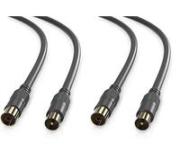 SAT Antenna Cable Coaxial Cable TV Satellite Cable 5m Double Shielded IEC Connector to IEC Female Connector for HDTV,Receiver,Satellite,DAB,Radio,Black (Pack of 2)