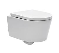 SAT Brevis WC suspendu, plastique, fixation dissimulée, design sans bride, mécanisme de fermeture en douceur, Blanc
