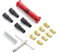 Sat Ensemble de Montage 15 Pièces-4X ?illets en Caoutchouc 8X Dispositif de Dénudage à Fiche F-Plaqué Or Aide au Remontage du Bouton F Kit D'installation de la Clé de Montage en F