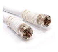Sat F Connecteur Fiche vers Fiche 75 ohm RG59 câble Blanc Cordon 5 m [5 mètre/5m]