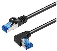 Sat-Fox Câble patch Cat6A/S/FTP (PIMF) coudé vers la gauche pour routeur, PC ou Smart TV 1 m