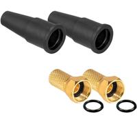 SAT Kit d'accessoires 2x F-connecteur 7mm Plaqué or + 2x Passe-fils en Caoutchouc HQ pour Câble d'antenne Coaxial Câble Sat BK Systems