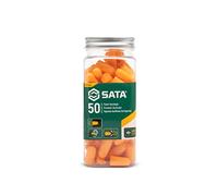 SATA Lot de 50 paires de bouchons d'oreille en mousse PU souple conformes aux normes ANSI et CE, NRR 32 dB, SNR 34 dB - STFH0301 - Orange