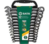 SATA ST08032 Lot de 12 clés mixtes métriques à cliquet Noir