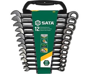 SATA ST08032 Lot de 12 clés mixtes métriques à cliquet Noir