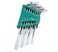 SATA ST09108SJ Lot de 12 clés hexagonales SAE avec bras long, 1/19"-3/8", avec embouts chanfreinés et boîte de rangement, poli