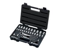 SATA, ST09132SJ Lot de 30 douilles 6 pans 1/4" et 3/8" dans un étui moulé par soufflage