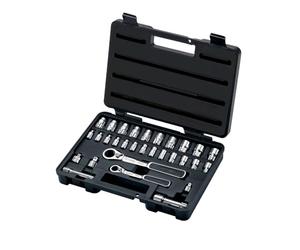 SATA, ST09132SJ Lot de 30 douilles 6 pans 1/4" et 3/8" dans un étui moulé par soufflage