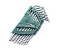 SATA ST09701 Jeu de 8 clés Torx inviolables à bras long avec embouts chanfreinés avec précision T6 - T25 avec boîte de rangement