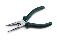 SATA ST70101AST Pince à bec aiguille de 15,2 cm avec dents fines, corps en acier nickelé chromé et poignées antidérapantes Vert