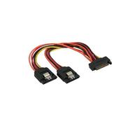 Sata strom-y-kabel - sata buchse an 2x sata stecker - 0,15m inline® 29683a