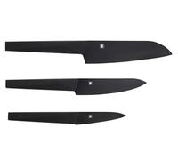 Satake Authentic Works Coffret 3 couteaux de cuisine japonais Black santoku + universel + office design furtif manche antidérapant fabriqué au Japon