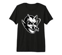 Satan Devil Smoking Lucifer Gothic Blackwork T-Shirt Haut de Gamme