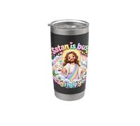 « Satan Est Occupé, Puis-je Vous Aider » - Humour Chrétien : Gobelet isotherme en acier inoxydable double paroi