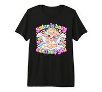 « Satan Est Occupé, Puis-Je Vous Aider » - Parodie D'angel T-Shirt Haut de Gamme