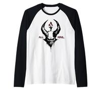 Satan Flamme Noire Lucifer Wicca Diable Sorcellerie Enfer Manche Raglan