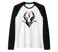 Satan Flamme Noire Wicca Diable Sorcellerie Enfer Lucifer Manche Raglan