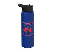 Satan Loves You For Who You Are Devil Gothique Stainless Steel Insulated Water Bottle