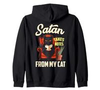 SATAN TAKES NOTES FROM MY CAT Sweat à Capuche