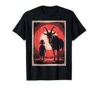 Satanic Girl Demonic Goat Woods Forest Occult Goth 666 T-Shirt