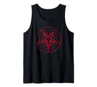 Satanic Goat Head Baphomet Pentagramme Occult Devil 666 Demon Débardeur