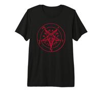 Satanic Goat Head Baphomet Pentagramme Occult Devil 666 Demon T-Shirt Haut de Gamme