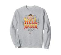 Satanic Hell Raiser Occult Pentagramme Flames Graphique Sweatshirt, Unisexe pour Adultes, Gris Chiné, S