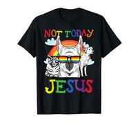 Satanic LGBT-Q Not Today Jésus Lama Chat Chien Cadeaux Gothiques T-Shirt