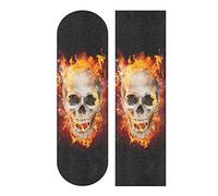 Satanic Skull in Flames Grip antidérapant en papier de verre pour skateboard 22,9 x 83,8 cm