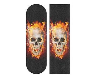 Satanic Skull in Flames Grip antidérapant en papier de verre pour skateboard 22,9 x 83,8 cm