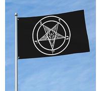 Satanisme Bouc De Tempête Pentagramme Satan Drapeaux Avec Œillets Drapeaux De Maison Résistant Aux Intempéries Bannière 90X150Cm Pour Dortoirs Anniversaires Clubs
